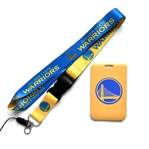 Desain N-B-A ID pemegang lanyard & Logo kustom cetak lanyard sublimasi personalisasi Nba lanyard