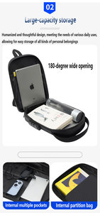 Bolsa Transversal Masculina Oxford Impermeável Antifurto com USB para Música, Portátil para Viagem, Logotipo Personalizado, Bolsa de Ombro e Peito Moderna - Product Image 2