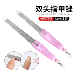 Herramientas para uñas, lima para uñas, removedor de cutículas, lima de doble punta 2 en 1, lima para pulir uñas multifuncional, acero inoxidable. - Product Image 2