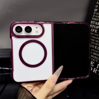 Étui magnétique pliable pour iPhone DUO, en acrylique transparent 2.0, design simple et avancé, 18 positions de pliage