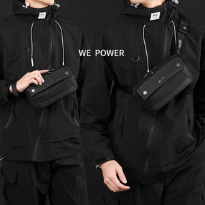 We Power Bolso de pecho para hombre, nailon, impermeable, negro, color sólido, para uso diario, para viajes y desplazamientos, 9801A 9801B - Product Image 1