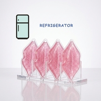 Compresse de gel PVC réutilisable en forme de lèvres avec logo personnalisé, chaud/froid, pour le soutien immunitaire et les soins post-injections buccales, contrôle des gonflements
