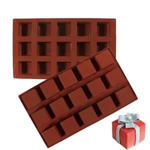 Square <b>Silicone</b> Mold 12 15 Cavity Flexible For Cake Chocolate Soap Candle <b>Baking</b> DIY - Product Image 1