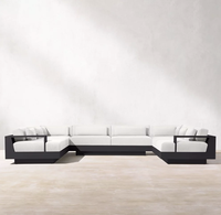 Ensemble de meubles d'extérieur pour hôtel, mobilier de jardin moderne en aluminium, canapé avec Table de foyer