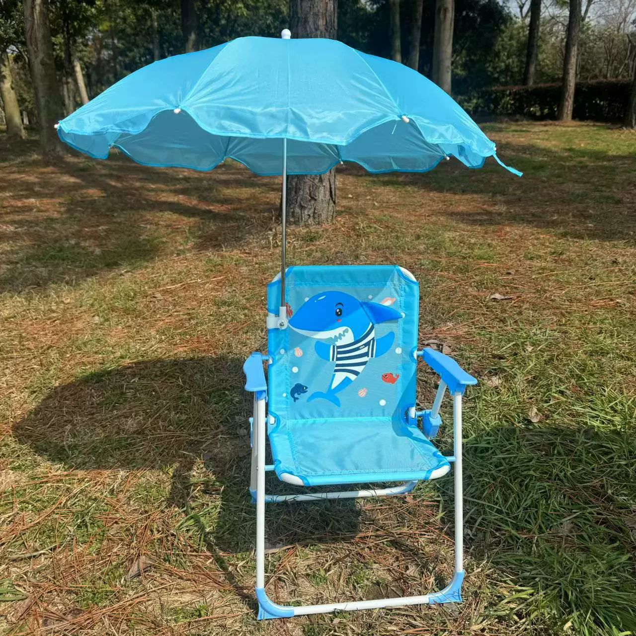 [Shark Lake Blue] เก้าอี้ชายหาด ร่มกันแดด