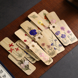 Bamboo <b>Bookmarks</b> With Pressed Flowers Mixed Colors Eco Friendly Home Office Use - Product Image 2