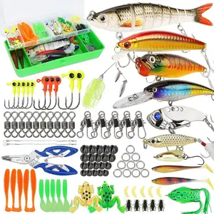 Fishing Lures Tackle Box Bass Fishing Kit Including Animated Lure Crankbaits Spinnerbaits Soft Plastic Worms Topwater Lures Hook