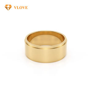 VLOVE Anello Classico di Alta Qualità per Fidanzamento e Matrimonio in Oro Giallo 14K, Bordo Piatto Lucidato, Anello per Coppia, Ideale come Regalo o per Feste - Product Image 2