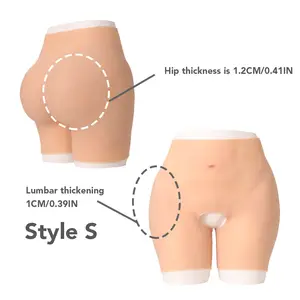 Solid Elastic Sexy Silicone Padded Enhancing Fake Hips 1.2cm Butt Silicone Buttocks Push Up Hips Women's Underwear Shapewear