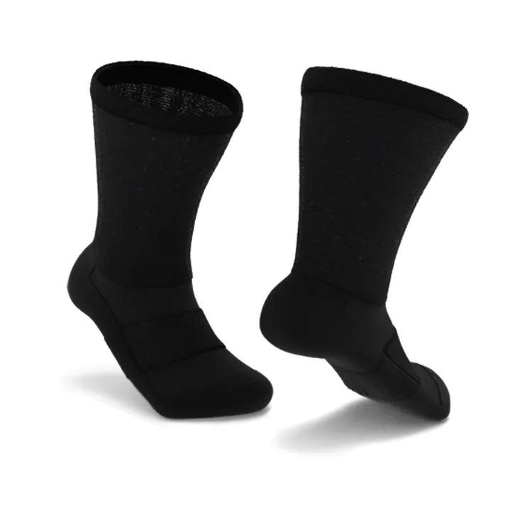 Wholesale High Quality Breathable Custom Comfortable Soft Men Crew Unisex Cotton Loose Black Solid Color Medical Diabetic Socks