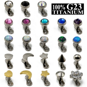 Ancre Dermique G23 en Titane avec Tête Opale CZ, Piercing de Sécurité pour la Peau, Bijou de Corps Unisexe Tendance - Product Image 1
