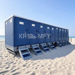 Unités sanitaires modulaires préfabriquées portables pour remorques, bâtiments, écoles, toilettes publiques extérieures, et appartements scolaires mobiles - Product Image 1