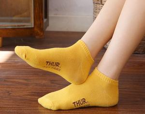 7 paires de chaussettes de semaine du lundi au dimanche chaussettes de cheville pour femmes coupe basse chaussettes de bateau en coton d'été avec lettre - Product Image 6