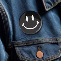 Pin Retro de Botón para Mochilas Clásicas, Accesorio para Mujer, Broche Personalizado de Lata con Iconos Divertidos, Pin de Cara Sonriente Feliz