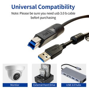 USB 3.0 to B データケーブル USB-オス to USB B-オス ケーブル ラップトップ ドッキングステーション 外付けハードドライブ プリンター スキャナー用 - Product Image 4