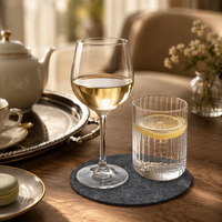 Sous-verre en feutre personnalisé, rond ou carré, antidérapant, pour tasses à café, thé et boissons, à utiliser sur la table