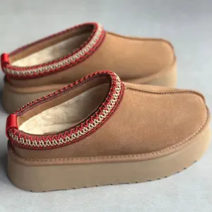 Pantuflas Tazz Tasman con Caja, Pantuflas <span class=keywords><strong>de</strong></span> Piel <span class=keywords><strong>de</strong></span> Cabra Color Mostaza, Sandalias <span class=keywords><strong>de</strong></span> Piel <span class=keywords><strong>de</strong></span> Oveja, Botas Clásicas Ultra Mini con Plataforma, Botas <span class=keywords><strong>de</strong></span> Invierno - Product Image 1