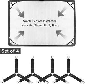 Correas ajustables para sujetar sábanas al por mayor, clips elásticos cruzados para fijar sábanas, tirantes elásticos para sujetar sábanas ajustables - Product Image 4