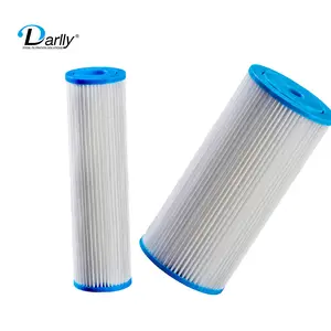 Darlly PET Polyester kıvrımlı filtre kartuşu toptan su filtresi PP filtre 1 mikron büyük mavi 4.5 diğer su arıtma cihazı