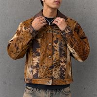 Blouson Bomber de Motard en Cuir PU Imprimé Animaux de la Ferme, Style Streetwear, Zippé, de Luxe, Personnalisé, pour Homme