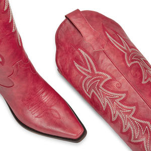 Botas Vaqueras Bordadas WETKISS OEM para Mujer, Botas Altas hasta la Rodilla con Punta en Pico, Tacón Grueso, Botas de Vaquera para el Día del Partido - Product Image 5