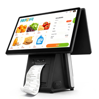 Systèmes de point de vente Windows, écran tactile double, tablette tout-en-un, machine de point de vente avec imprimante 80 mm, ensemble complet 8G + 128G, caisse enregistreuse