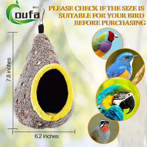 Hete Verkoop Winter Warm Fixeerbaar Vogel Opknoping Pluche Vogelbed Nest Grot Bed Vogelnesthuis - Product Image 6