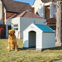 Nichoir pour chien en plastique, résistant aux intempéries, pour l'intérieur et l'extérieur, avec sol surélevé et aérations