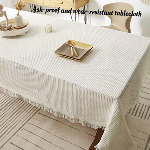 مفرش طاولة ياباني من الكتان بلون واحد قماش ناعم مقاوم للرماد ودرجات الحرارة العالية - Product Image 4