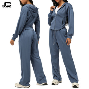 New Women's Sports Clothes Autumn and Winter Two Sets of Casual Pants Loose Hooded Coat Outdoor Running Fitness Suit