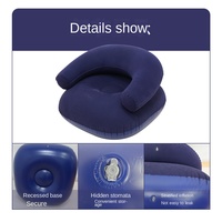 Magnifique Canapé Sectionnel Gonflable Moderne Pliable en Forme de U avec Accoudoirs et Dossier Floqués, pour Extérieur et Intérieur, en PVC Portable