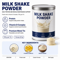 Poudre de shake protéiné personnalisé, complexe de vitamine D, mélange de boisson naturel, emballage OEM sous marque privée