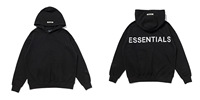 Sweat à capuche épais 100 % coton pour homme, personnalisé avec lettres réfléchissantes, style streetwear, coupe oversize, en molleton – Vente en gros