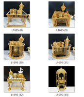 Ensemble de table à café et à thé décoratif en métal, style éthiopien et moyen-oriental, table à café de luxe, ornement en métal de style européen pour la maison
