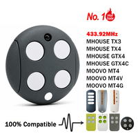Mando a distancia para garaje/portón Mhouse GTX4 GTX4C TX3 TX4 433,92MHz Transmisor de comandos MOOVO MT4 MT4V MT4G