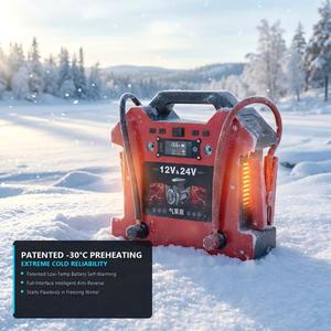 Démarreur de voiture double tension <span class=keywords><strong>12V</strong></span>/24V 80000mAh avec compresseurs à double cylindre, courant de crête 10000A, <span class=keywords><strong>booster</strong></span> de démarrage pour voitures et poids lourds - Product Image 5