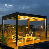 Kunden spezifischer bio klimatischer wind dichter Außen überdachung schlitz Verstellbarer Garten pavillon Aluminium Moderner motorisierter Pavillon