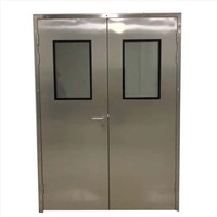 Portes battantes doubles de qualité médicale pour hôpital, en acier inoxydable 304, résistantes aux chocs, faciles à nettoyer, pour couloir