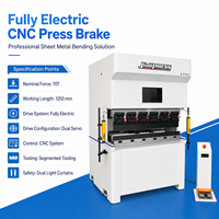 Prensa Plegadora CNC Eléctrica de 70T y 1250mm con Doble Servo y Regla Trasera CNC para Plegado de Chapa Metálica