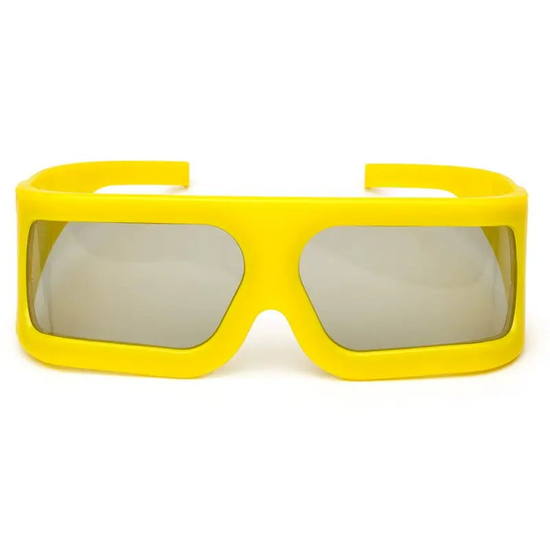 Amusement Park 4D Cinema Glasses Yellow Large Frame Plastic Reald Round Polarized 3d Glasses