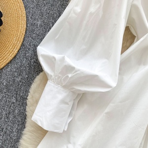 Vestido Camisero Estilo Minimalista para <span class=keywords><strong>Mujer</strong></span>, Diseño Holgado con Mangas Farol, Chic y Elegante para Primavera - Product Image 3