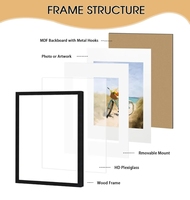 Cadre photo en bois simple moderne américain, taille personnalisée, cadre photo de table avec style suspendu pour un usage domestique