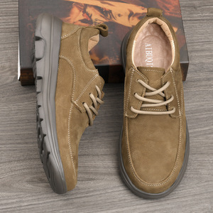Chaussures de marche en daim pour hommes, bout rond, lacets, doublure en maille respirante, semelle extérieure en caoutchouc, usage quotidien décontracté - Product Image 2
