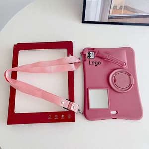Nueva Funda Protectora para <span class=keywords><strong>iPad6</strong></span> de 11 Pulgadas con Soporte de Anillo y Espejo de Maquillaje de Silicona para Lápiz Labial - Product Image 4