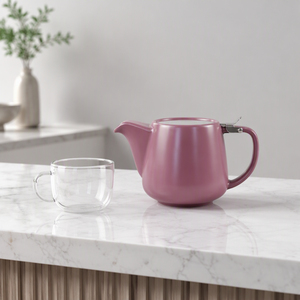 Théière <span class=keywords><strong>en</strong></span> porcelaine violette mate avec couvercle à charnière <span class=keywords><strong>en</strong></span> acier inoxydable, théière <span class=keywords><strong>en</strong></span> céramique moderne pour <span class=keywords><strong>la</strong></span> maison, <span class=keywords><strong>la</strong></span> cuisine, le bureau, l'hôtel, <span class=keywords><strong>la</strong></span> table, cadeau - Product Image 3