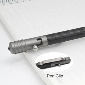 Stylo tactique à action par culbuteur en titane avec brise-vitre, fidget spinner pour la survie d'urgence, stylo de poche en fibre de carbone pour EDC - Product Image 6
