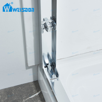 Porte de douche coulissante double en verre trempé avec cadre en aluminium Weisdon Minimalist Home Bathroom