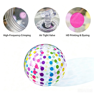 Pelota de <span class=keywords><strong>Playa</strong></span> Inflable con Diseño de Puntos o Rayas Arcoíris, Ideal para Fiestas de Verano en la Piscina - Product Image 3