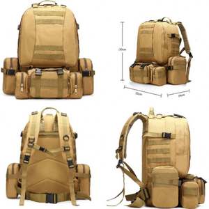 Sac de voyage 4 en 1 grande capacité, sac de randonnée pour hommes, sac de sport de plein air, sac tactique avec Oxford 600D, 55L - Product Image 5