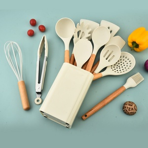 15-Piece <b>Silicone</b> Kitchen Utensils Set Spoon Brush Beech Wood Handle Kitchen <b>Tools</b> Cooking Utensil for Cooking - Product Image 2